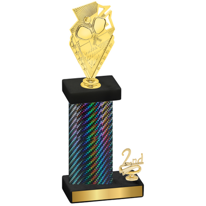 Accented Single Black Carbon Fiber Second Place Pickleball Trophy