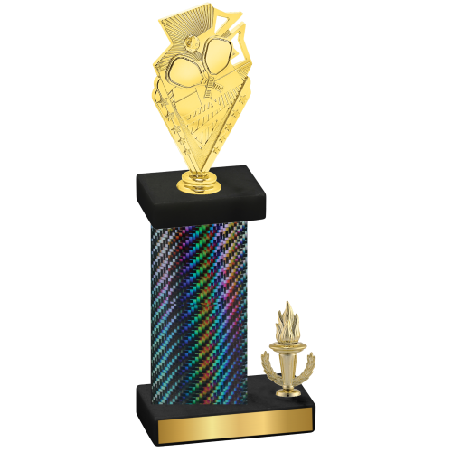 Accented Single Black Carbon Fiber Victory Pickleball Trophy