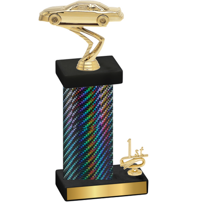 Accented Single Black Carbon Fiber First Place Cars Trophy