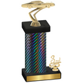 Accented Single Black Carbon Fiber Third Place Cars Trophy