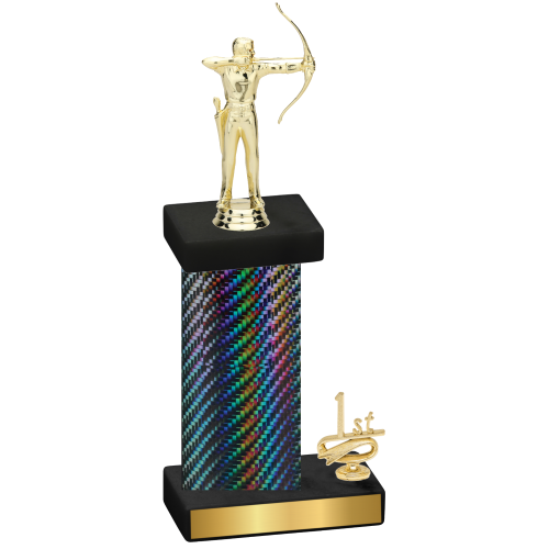 Accented Single Black Carbon Fiber First Place Archery Trophy