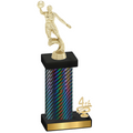 Accented Single Black Carbon Fiber Fourth Place Basketball Trophy