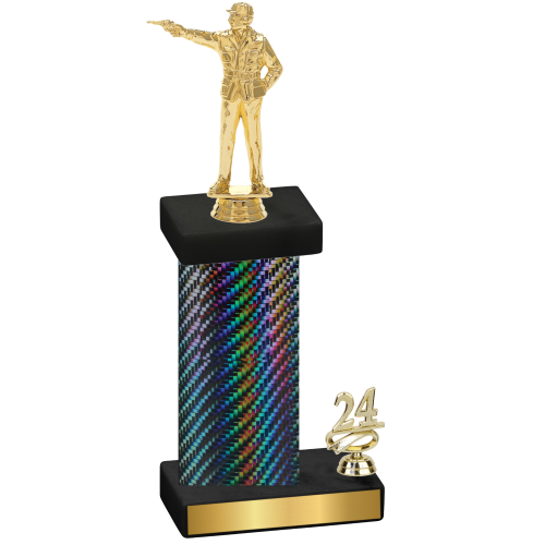 Accented Single Black Carbon Fiber Year Shooter Trophy