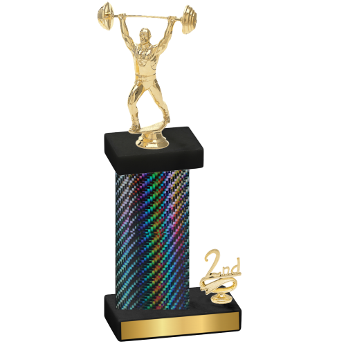 Accented Single Black Carbon Fiber Second Place Weights Trophy