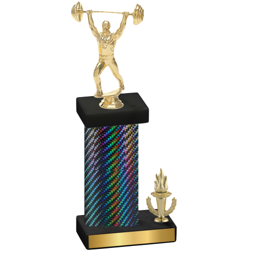 Accented Single Black Carbon Fiber Victory Weights Trophy