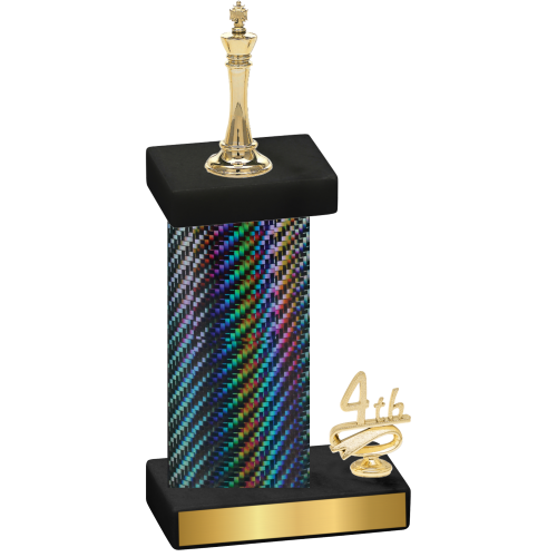 Accented Single Black Carbon Fiber Fourth Place Chess Trophy