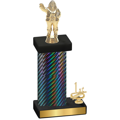 Accented Single Black Carbon Fiber First Place Holiday Trophy