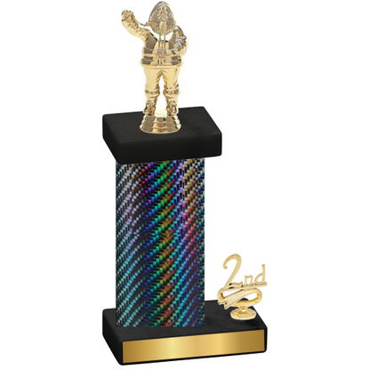 Accented Single Black Carbon Fiber Second Place Holiday Trophy