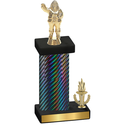 Accented Single Black Carbon Fiber Victory Holiday Trophy