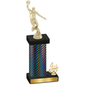 Accented Single Black Carbon Fiber Fourth Place Basketball Trophy
