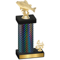 Accented Single Black Carbon Fiber Fourth Place Fishing Trophy