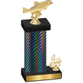 Accented Single Black Carbon Fiber Fourth Place Fishing Trophy
