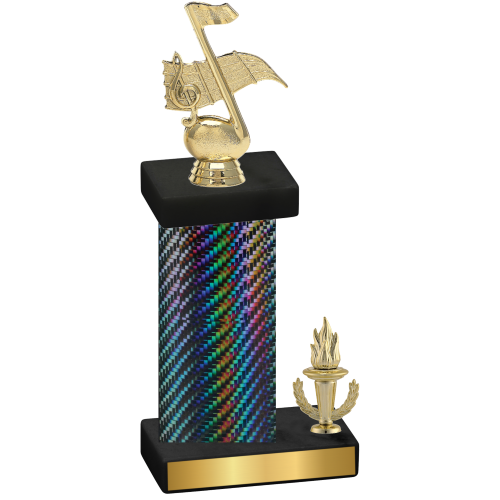 Accented Single Black Carbon Fiber Victory Music Trophy