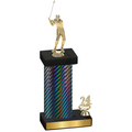 Accented Single Black Carbon Fiber Year Golf Trophy