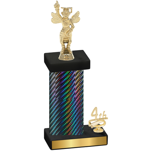 Accented Single Black Carbon Fiber Fourth Place Academics Trophy