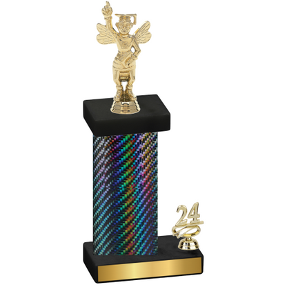 Accented Single Black Carbon Fiber Year Academics Trophy