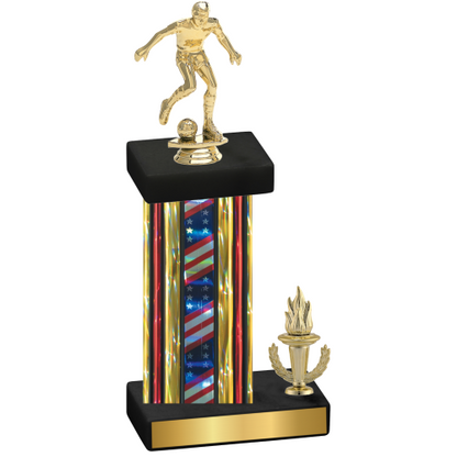 Accented Single Flag USA Victory Soccer Trophy