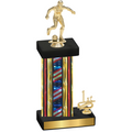Accented Single Flag USA First Place Soccer Trophy