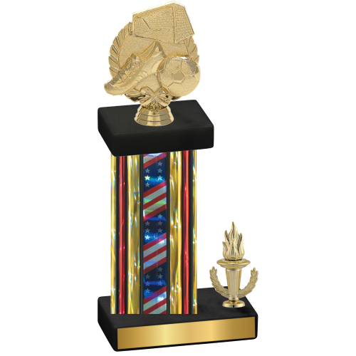 Accented Single Flag USA Victory Soccer Trophy