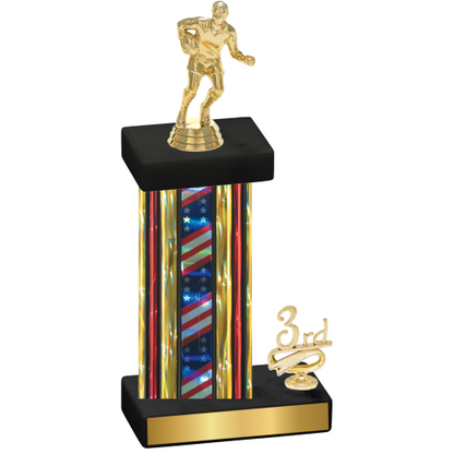 Accented Single Flag USA Third Place Rugby Trophy