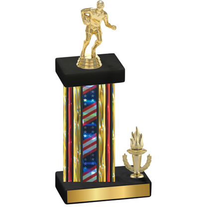 Accented Single Flag USA Victory Rugby Trophy