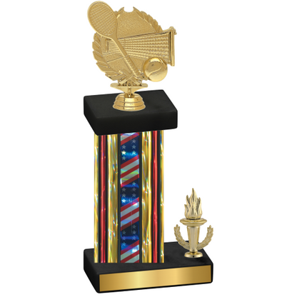 Accented Single Flag USA Victory Tennis Trophy