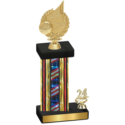 Accented Single Flag USA Year Volleyball Trophy