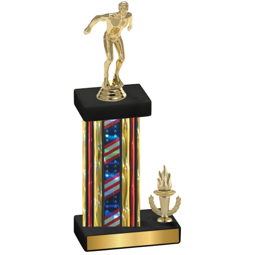 Accented Single Flag USA Victory Swimming Trophy