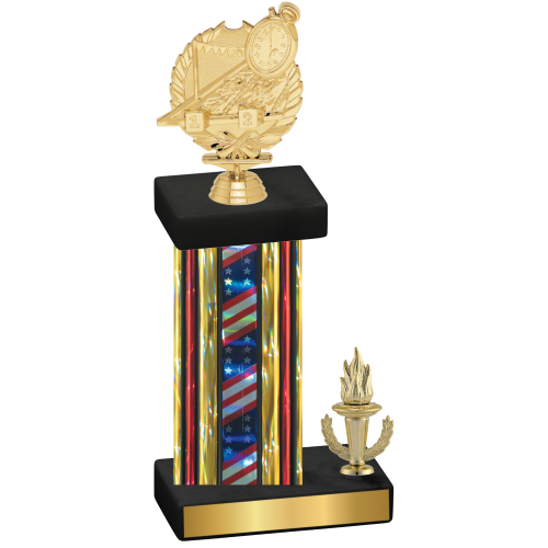 Accented Single Flag USA Victory Swimming Trophy