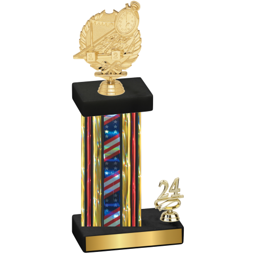 Accented Single Flag USA Year Swimming Trophy