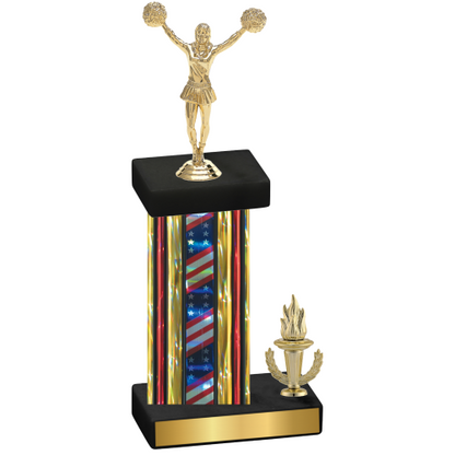 Accented Single Flag USA Victory Cheerleading Trophy