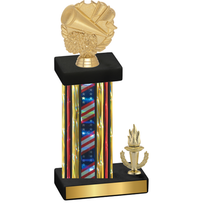 Accented Single Flag USA Victory Cheerleading Trophy