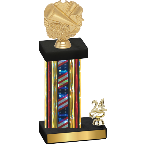 Accented Single Flag USA Year Cheerleading Trophy