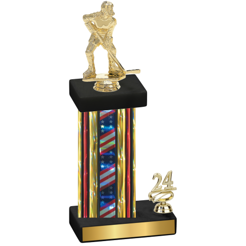 Accented Single Flag USA Year Hockey Trophy