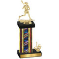 Accented Single Flag USA First Place Lacrosse Trophy