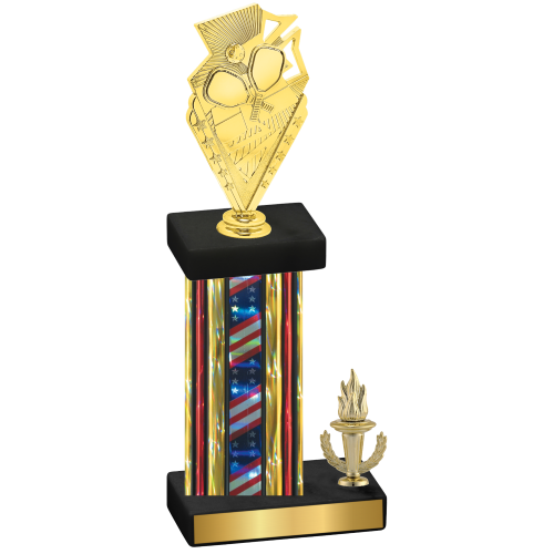 Accented Single Flag USA Victory Pickleball Trophy