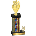 Accented Single Flag USA Year Pickleball Trophy