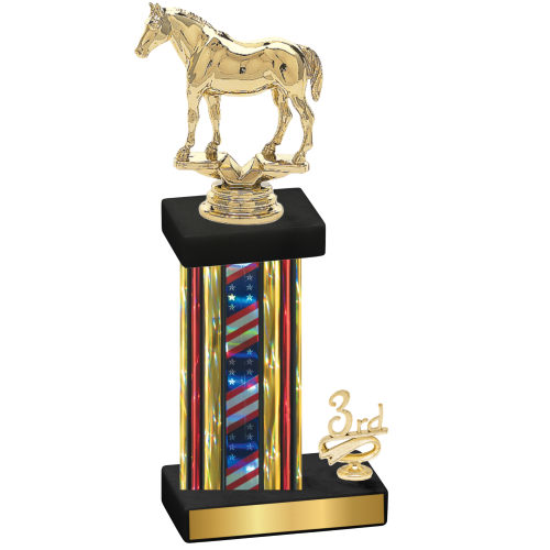 Accented Single Flag USA Third Place Horses Trophy