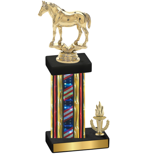 Accented Single Flag USA Victory Horses Trophy