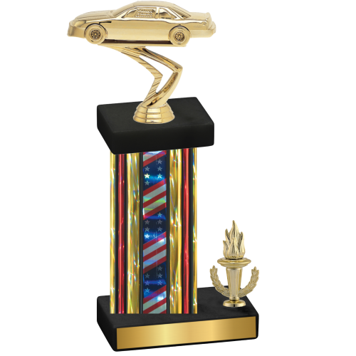 Accented Single Flag USA Victory Cars Trophy