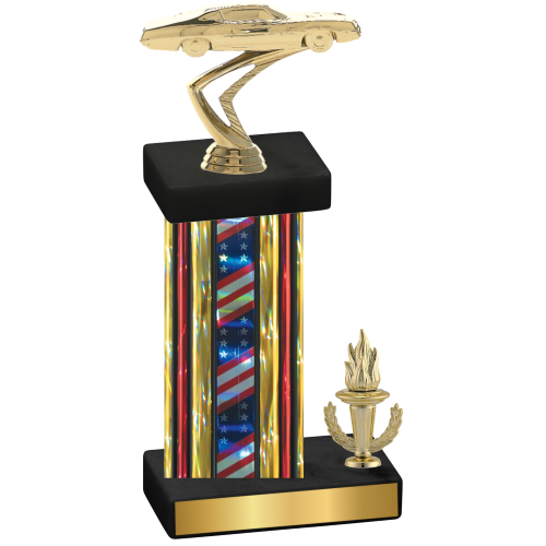 Accented Single Flag USA Victory Cars Trophy