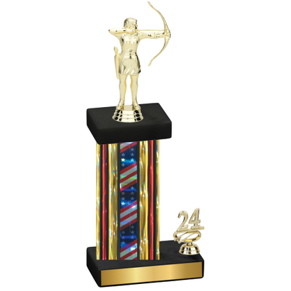 Accented Single Flag USA Year Archery Trophy