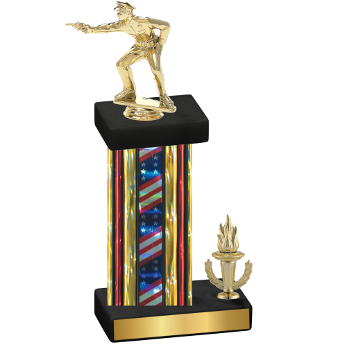 Accented Single Flag USA Victory Shooter Trophy