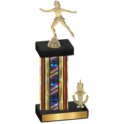 Accented Single Flag USA Victory Skater Trophy