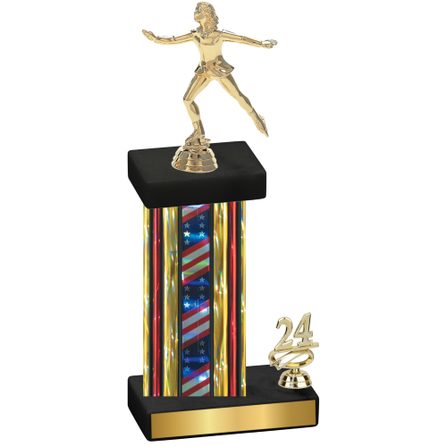 Accented Single Flag USA Year Skater Trophy