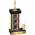 Accented Single Flag USA Year Chess Trophy