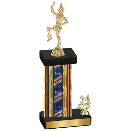 Accented Single Flag USA Year Majorette Trophy