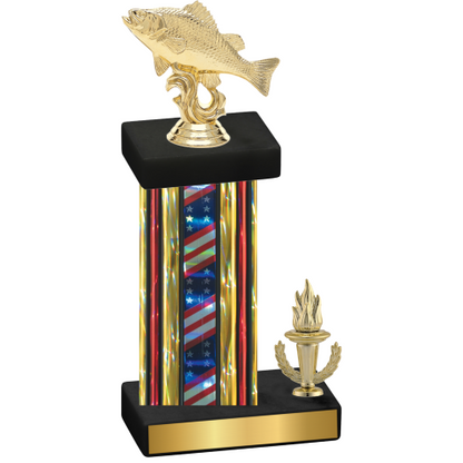 Accented Single Flag USA Victory Fishing Trophy