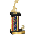 Accented Single Flag USA Year Golf Trophy