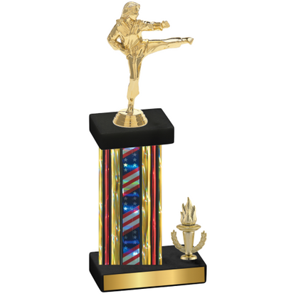 Accented Single Flag USA Victory Karate Trophy